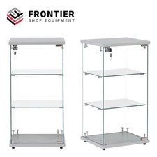 Counter Top Glass Display Case Black/Silver 691 x 360 x 310mm with Security Lock