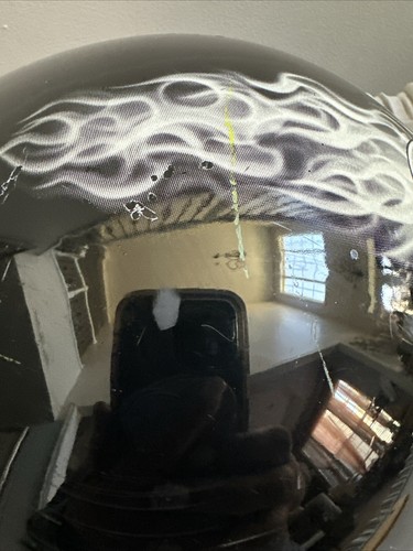 Skid Lid Biker Skull Motorcycle Half Helmet Size Large “READ” - Picture 8 of 17