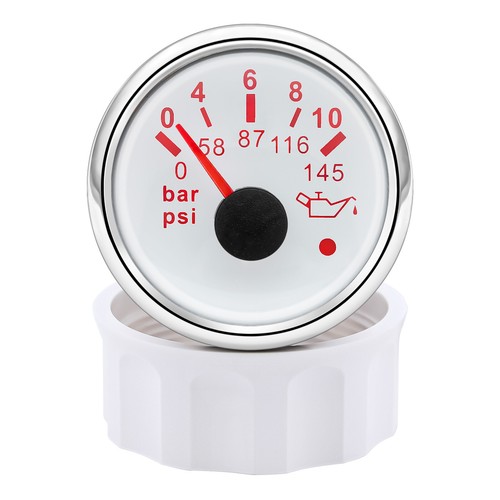 2" 52MM Waterproof Oil Pressure Gauge 0-10bar/0-145PSI for Boat Car Truck ATV - Picture 4 of 13