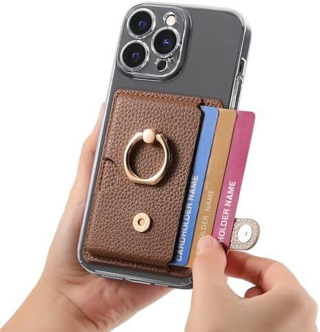 Brieftasche Handyhülle zum Aufkleben, Kreditkartenetui mit Ring für Rückseite der Handyhüllen - Bild 2 von 6