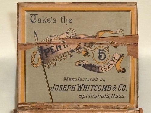 Antica scatola di sigari 1907 prende il pennant Joseph Whitcomb & Co Springfield Mass - Foto 7 di 24