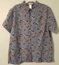 New Disney Parks MICKEY MOUSE TIKI ALOHA Hawaiian Shirt Blue Mens XXL