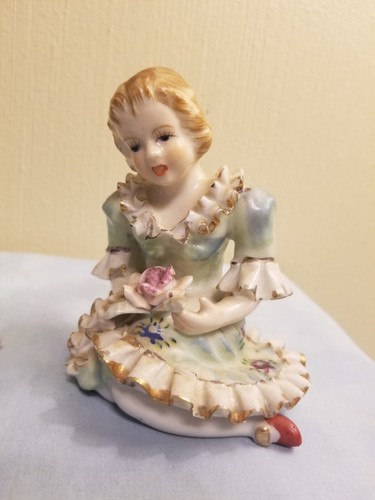 Vintage Orion Boy Playing Flute Girl Reading Book Figurines, Made in Japan - Picture 3 of 16