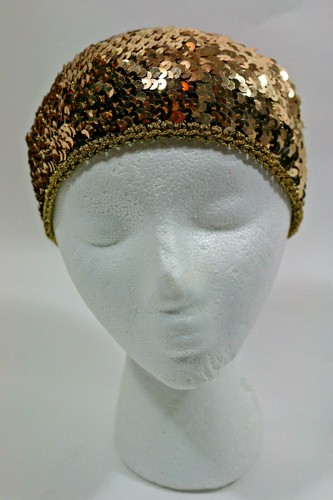 Set of THREE Sequin Beret Hats Beanie Loose Fit Sparkly Shimmer Blue Gold Black - Picture 2 of 10