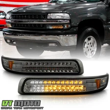 Smoked 1999-2002 Silverado 2000-2006 Tahoe Suburban Led Bumper Signal Lights set