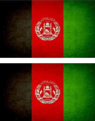 2x Aufkleber Sticker Vintage Abgenutzt Flagge AFG Afghanistan