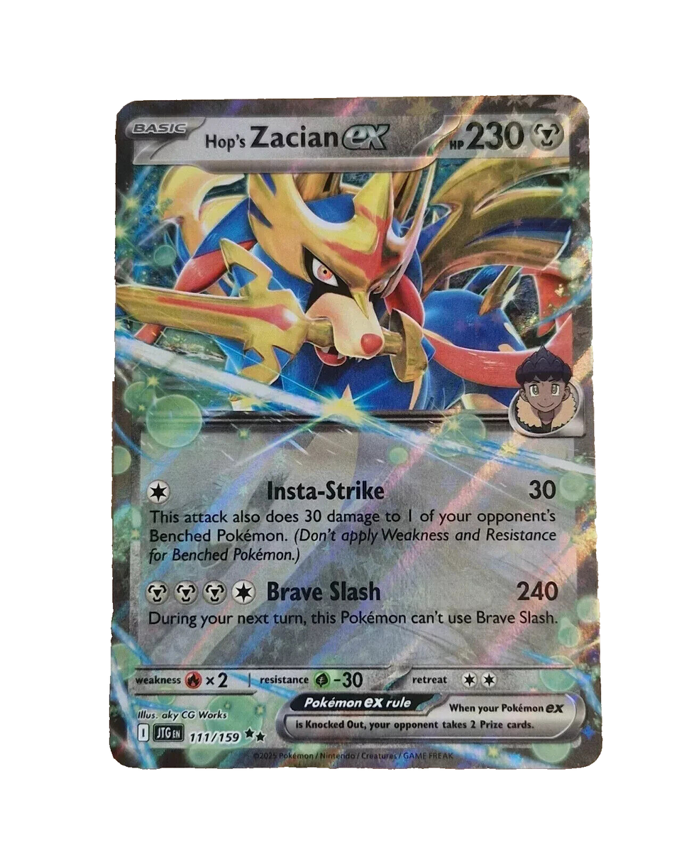 Hop's Zacian ex 111/159 Pokemon Card - Journey Together 2025