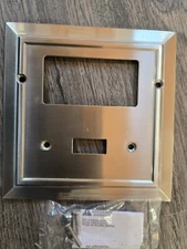 FranklinBrass brushed nickel toggle/rocker 2-gang switchplate.  