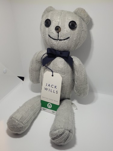 JACK WILLS KNITTED TEDDY BEAR 17" KNITTED PLUSH SOFT TOY TEDDY with TAGS - Picture 5 of 15