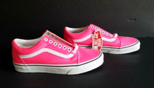 Vans Off the Wall Canvas NEW Womens Bright Pink Lace-Up Sneakers Size 6