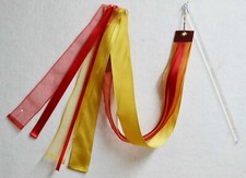 Child - Red/Gold Streamer w 12" Rod - Worship Dance Ribbon