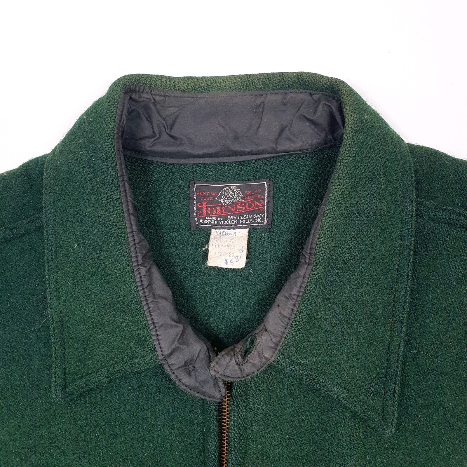 JOHNSON WOOLEN MILLS Wool Jacket Coat Lot 474 Vintage 1960s Cruiser XL image 2