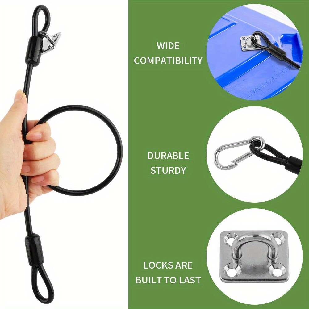 [4sets Trash Can Security Kit] 4pcs Stainless Steel Trash Can Security Kit, Anti