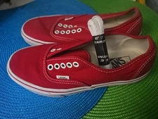 Vans Authentic Era Classic Red/White Sneakers Unisex Canvas Shoes  7.0M 8.5W