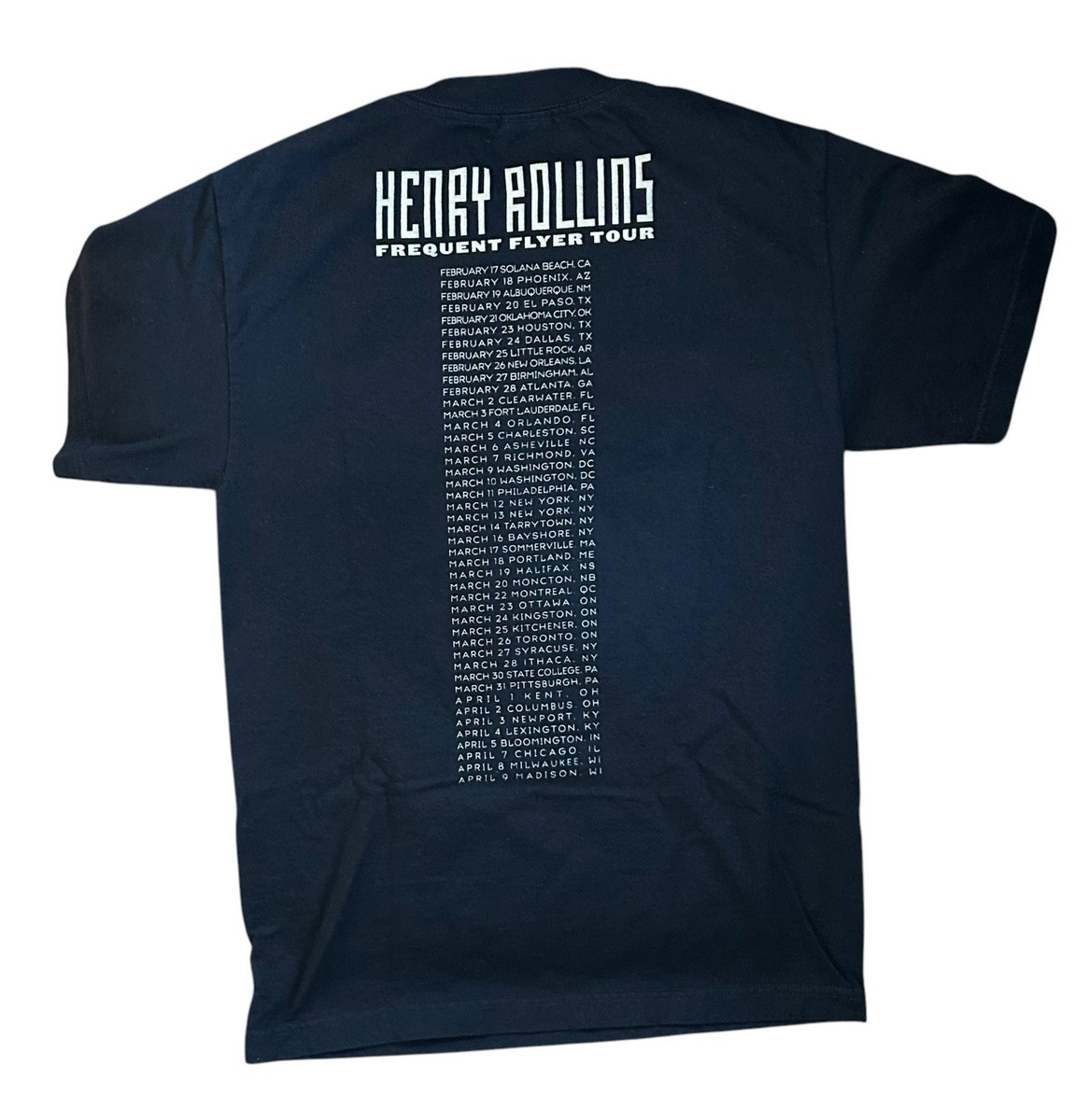 Henry Rollins T-Shirt Frequent Flyer Concert Tour Black 2010