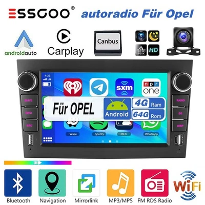 RADIO Für Opel Corsa C D Zafira B Astra H Android 14 Carplay Autoradio GPS NAVI - Bild 1 von 4