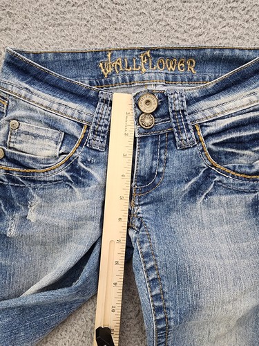 Wallflower Jeans Girls 0 Distressed Cropped Raw Hem Stretch Denim Pants - Picture 7 of 12