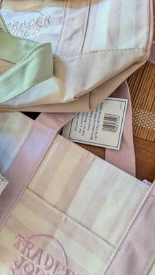 Trader Joe s Mini Pastel Stripe Canvas Tote Bag Limited Edition Set Of 4