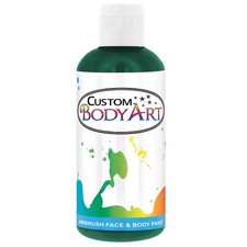 Custom Body Art 8 oz Green Water-Based Air Brush Paint for Skin - Face  Body...
