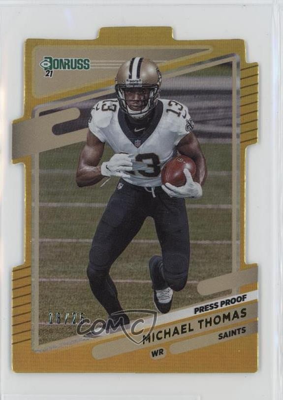 2021 Panini Donruss Press Proof Gold Die-Cut 18/25 Michael Thomas #96 g2u