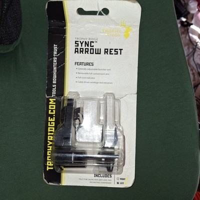 Trophy Ridge Sync Arrow Rest LEFT Handed Model# ARE310L NEW incl Felt, Hardware 