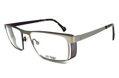J.F. Rey Eyeglasses Frames JF2626 1375 Brushed Silver Side Shields 55-18-144