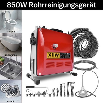 850W Rohrreinigungsgerät mit 2mm&16mm Spirale Rohrreinigungsmaschine f. 20-200mm