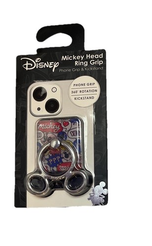 NEW! Disney Mickey Head Ring Phone Grip w/ Kickstand & 360° Rotation FREE SHIP!