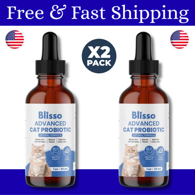 Blisso Advanced Cat Probiotic Drops   Digestive Support for Cats (2 Packs)