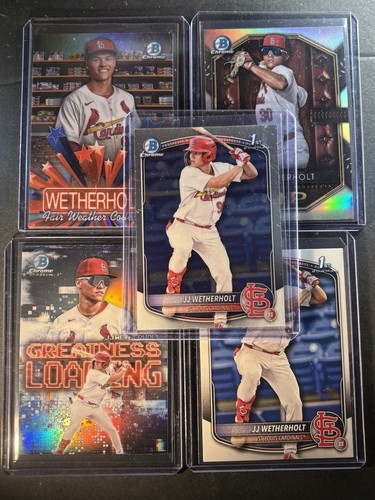 JJ Wetherholt Lot 1st Bowman Chrome Plus Inserts (5 Cards) St Louis Cardinals