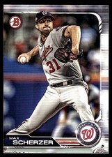 Max Scherzer 2019 Bowman #71 Washington Nationals FREE SHIPPING AutographDen