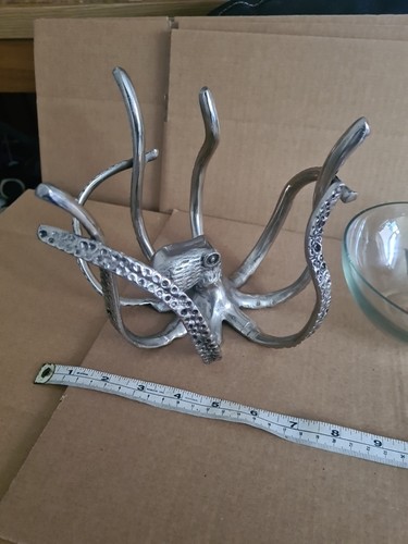 Culinary Concepts London Octopus Aluminum / Glass Serving Bowl / Table Decor - Picture 4 of 14