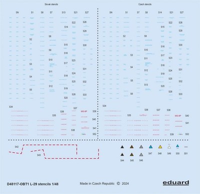 L-29 stencils - Eduard, AMK / 1:48 - Eduard D48117