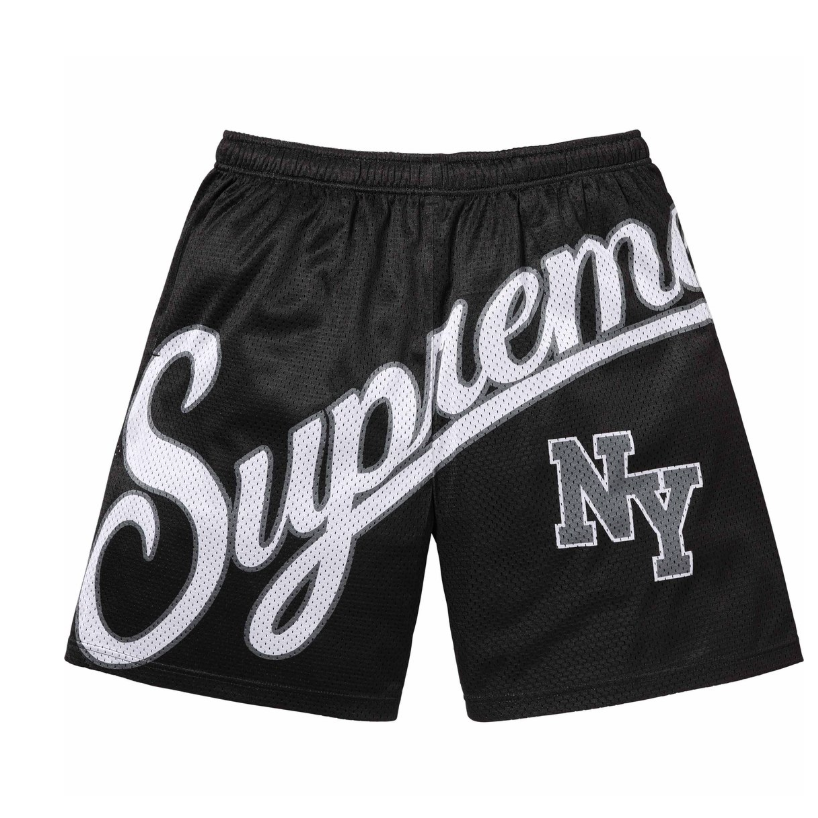 SUPREME SS24 BIG SCRIPT MESH SHORT WHITE NAVY BLACK M-XL | eBay