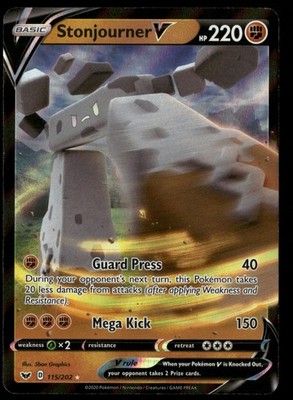 Stonjourner V SWSH01: Sword & Shield Base Set 115/202 Pokemon TCG