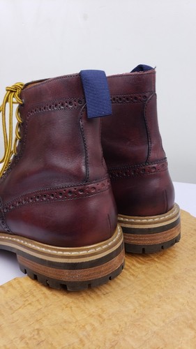 MR. B's Wingtip Leather Ankle Boots Mens Sz 42.5 9.5 US Cordovan Color Romania - Picture 5 of 15