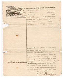 1837 STEAMBOAT HEROINE Bill of Lading Louisville to Quincy Illinois RIVER BOAT