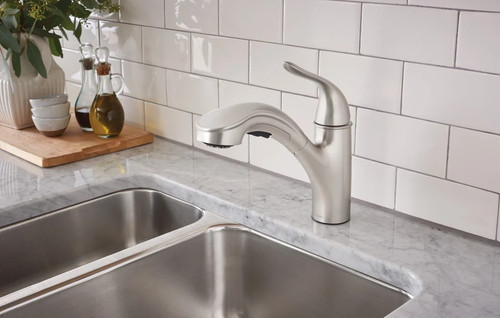 Moen 87557SRS Brecklyn One-Handle Pull Out Kitchen Faucet Spot Resist Stainless - Picture 2 of 4