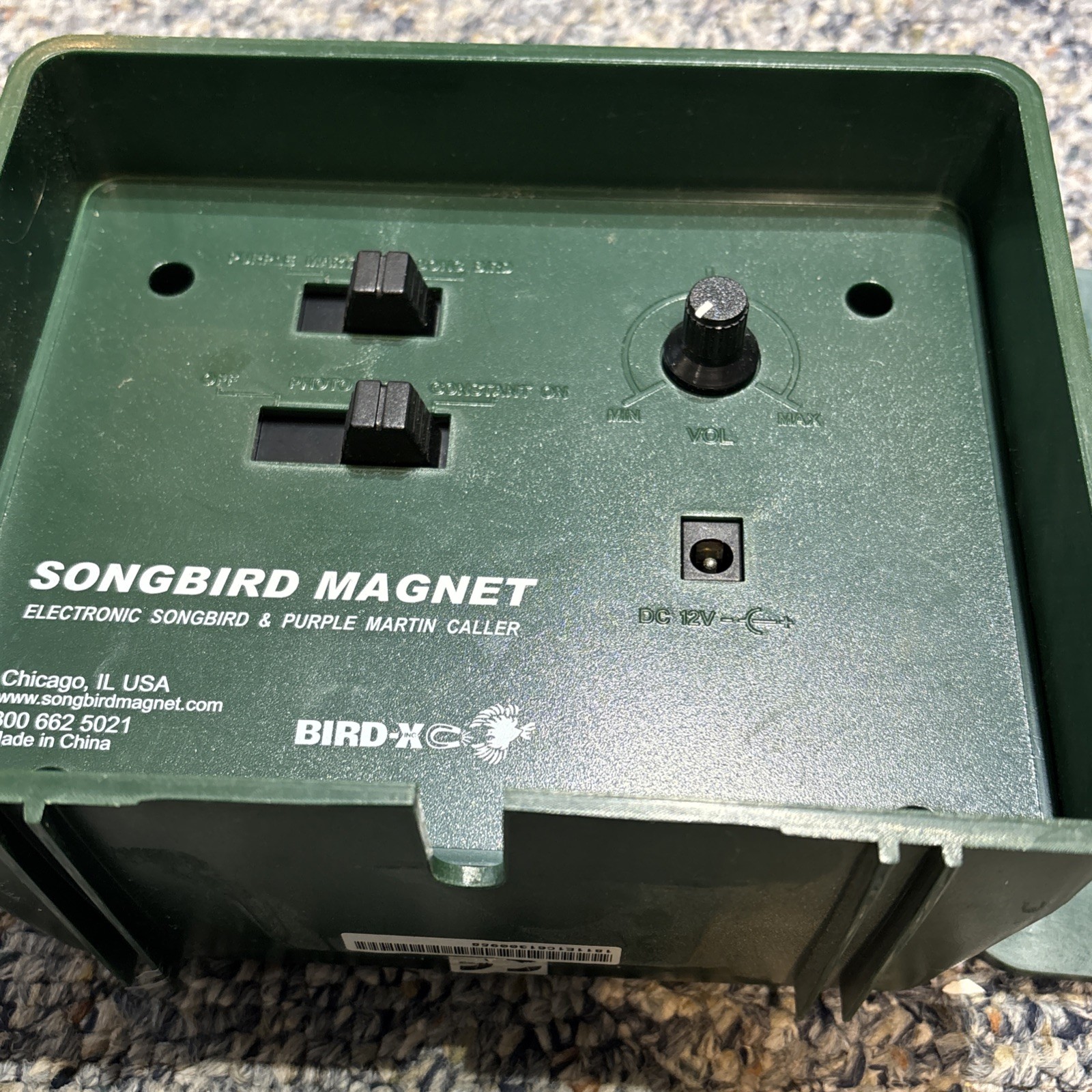BIRD-X SONGBIRD Magnet Electronic Bird Caller Sounds Songs Box Purple Martin