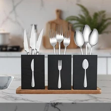 Kitchen Utensils Holder Flatware Organizer for Dining Room Party Countertop