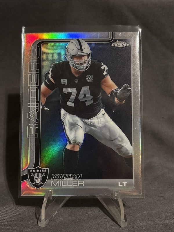 Topps 2025 Chrome Kolton Miller Refractor #183 Las Vegas Raiders Football Card