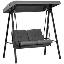 Outsunny 2 Seater Garden Outdoor Swing Chair Hammock w/ Adjustable Canopy