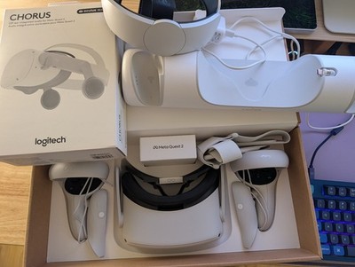Meta Oculus Quest 2 128GB Standalone VR Headset White with extras