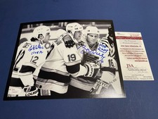 St. Louis BLUES Brett HULL & Adam OATES SIGNED w/Shanahan 8X10 JSA WP STKR & COA