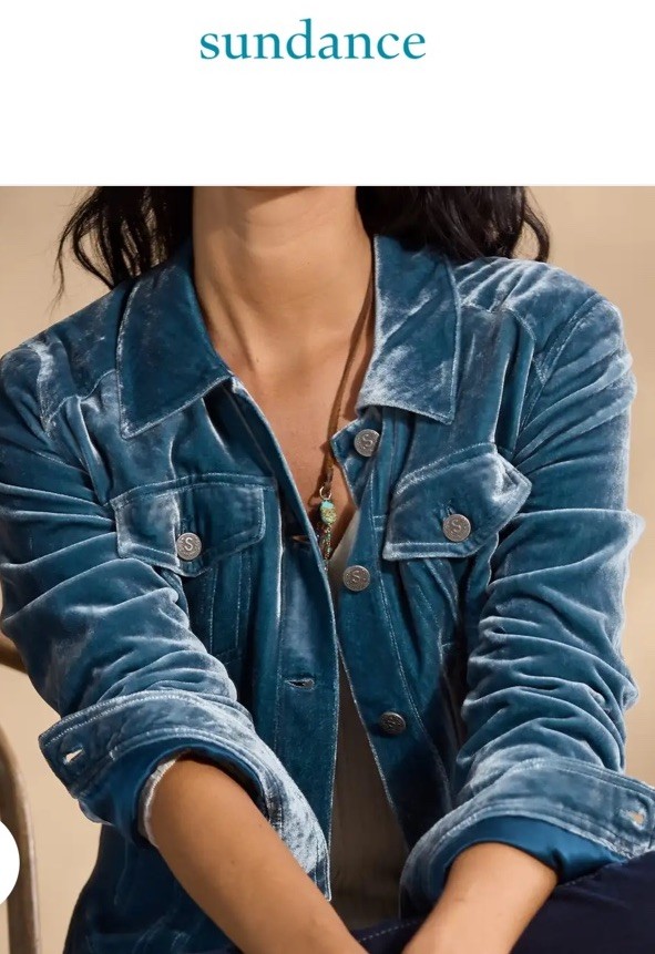 NEW Sundance Catalog Velvet Classic Jean Jacket Wren II Women Button Lined S