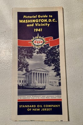 1941 Esso Pictorial Guide and Street Map of Washington DC and Vicinity