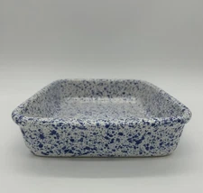 Chef’s Best Stoneware Rectangle Baking Dish 8.5 x 12.5” USA Made Blue And White