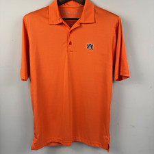 Auburn Tigers Polo Shirt Men’s M Antigua Orange Striped NCAA Golf Performance AU