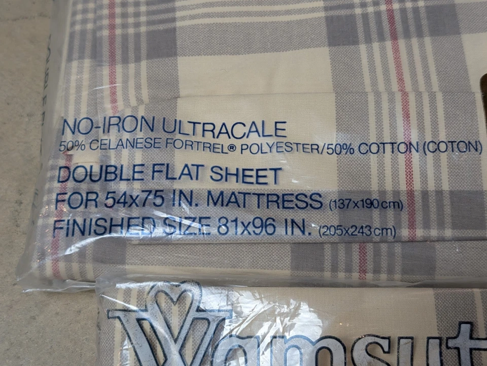 Juego de sábanas planas dobles y funda de almohada Wamsutta Calvin Klein NOS Foto 2 de 4