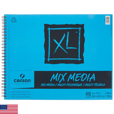Canson XL Series Mix Paper Pad, Heavyweight, Fine Texture, Heavy Sizing for Wet 